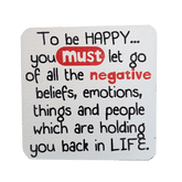 C&F Wooden Quote Magnet - To Be Happy You Must Let Go